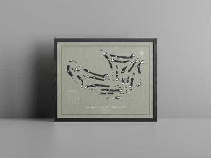 AA Saint Omer Golf Club golf course print, brown frame