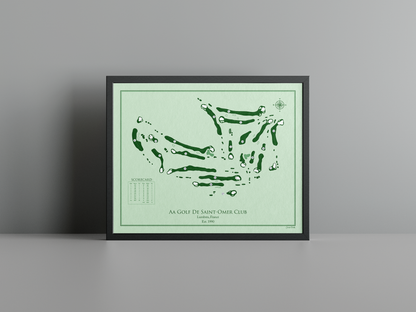 AA Saint Omer Golf Club golf course print, green frame