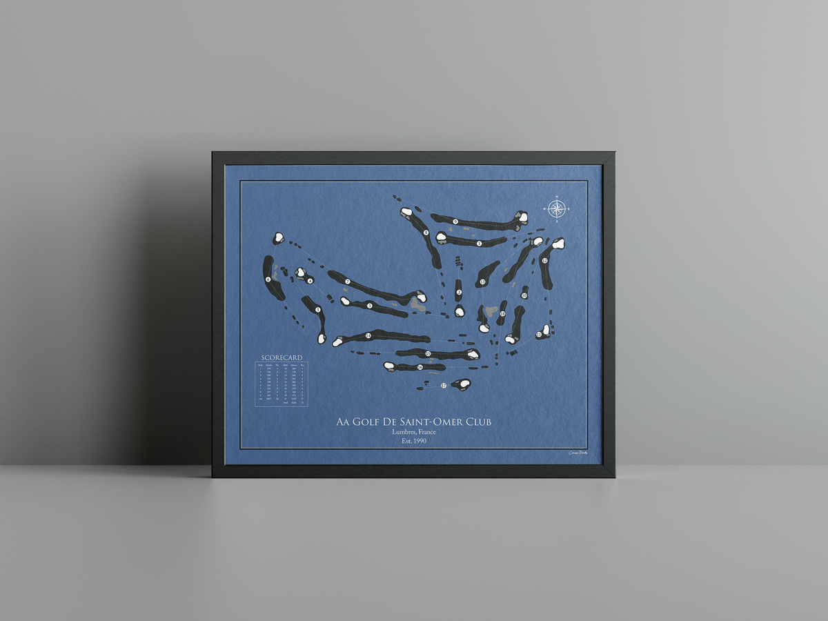 AA Saint Omer Golf Club golf course print, navy frame