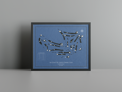 AA Saint Omer Golf Club golf course print, navy frame