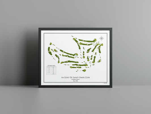 AA Saint Omer Golf Club golf course print, white frame