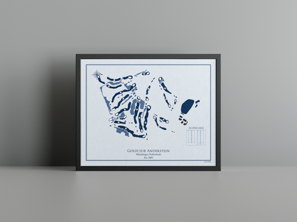 Anderstein Golf Club - Heuvelrug/Heide golf course print, blue frame