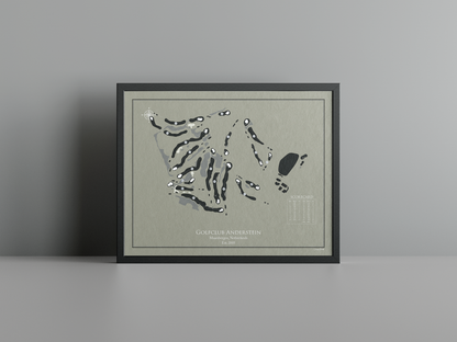 Anderstein Golf Club - Heuvelrug/Heide golf course print, brown frame