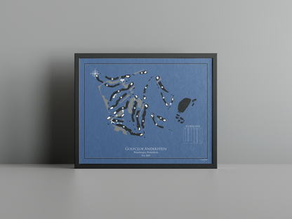 Anderstein Golf Club - Heuvelrug/Heide golf course print, navy frame