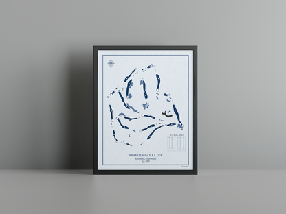 Arabella Golf Club golf course print, blue frame
