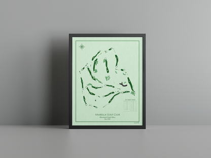 Arabella Golf Club golf course print, green frame