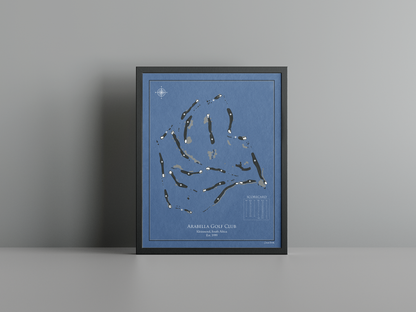 Arabella Golf Club golf course print, navy frame