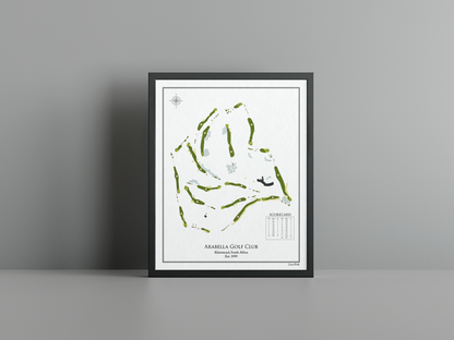 Arabella Golf Club golf course print, white frame