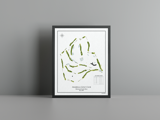 Arabella Golf Club golf course print, white frame
