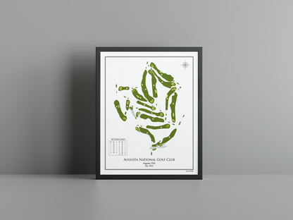 Augusta National golf course print, white frame