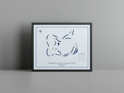Barsebäck Golf and Country Club - Ocean Course golf course print, blue frame