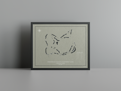 Barsebäck Golf and Country Club - Ocean Course golf course print, brown frame