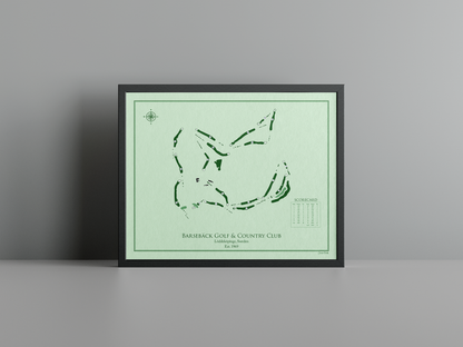 Barsebäck Golf and Country Club - Ocean Course golf course print, green frame