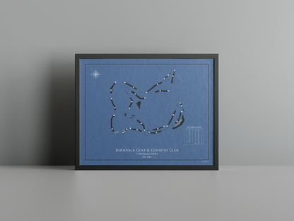 Barsebäck Golf and Country Club - Ocean Course golf course print, navy frame