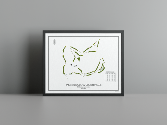 Barsebäck Golf and Country Club - Ocean Course golf course print, white frame