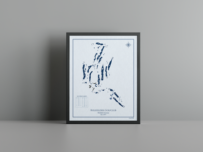 Bielefelder Golfclub golf course print, blue frame