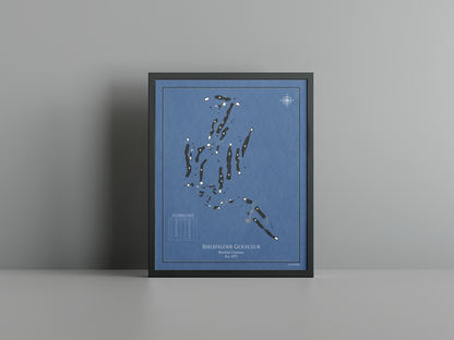 Bielefelder Golfclub golf course print, navy frame