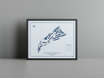 Broekpolder Golf Club golf course print, blue frame