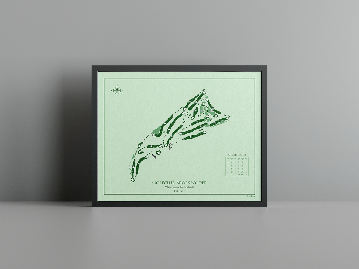 Broekpolder Golf Club golf course print, green frame