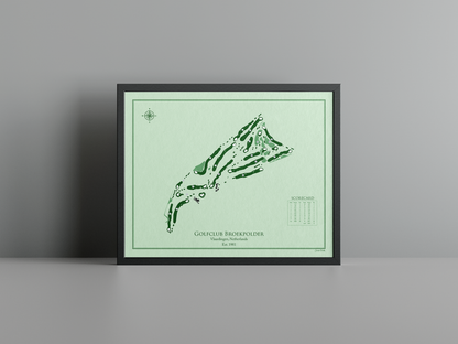 Broekpolder Golf Club golf course print, green frame