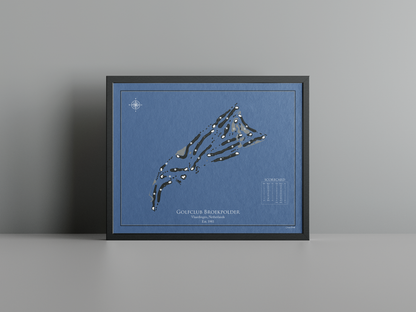 Broekpolder Golf Club golf course print, navy frame