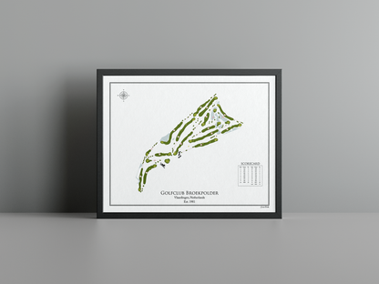 Broekpolder Golf Club golf course print, white frame