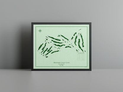 Broomie Golf Club golf course print, green frame