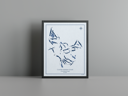 Castro Marim Golfe golf course print, blue frame