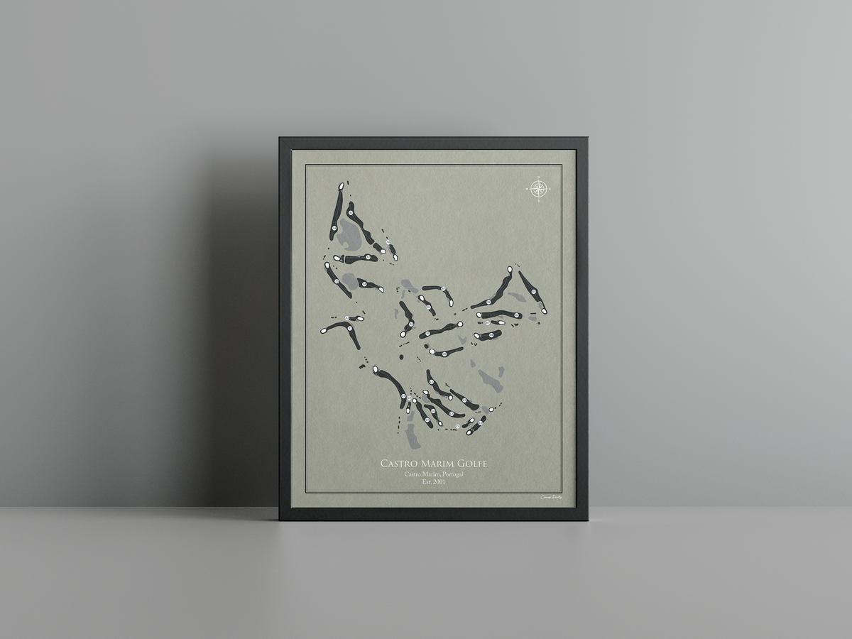 Castro Marim Golfe golf course print, brown frame