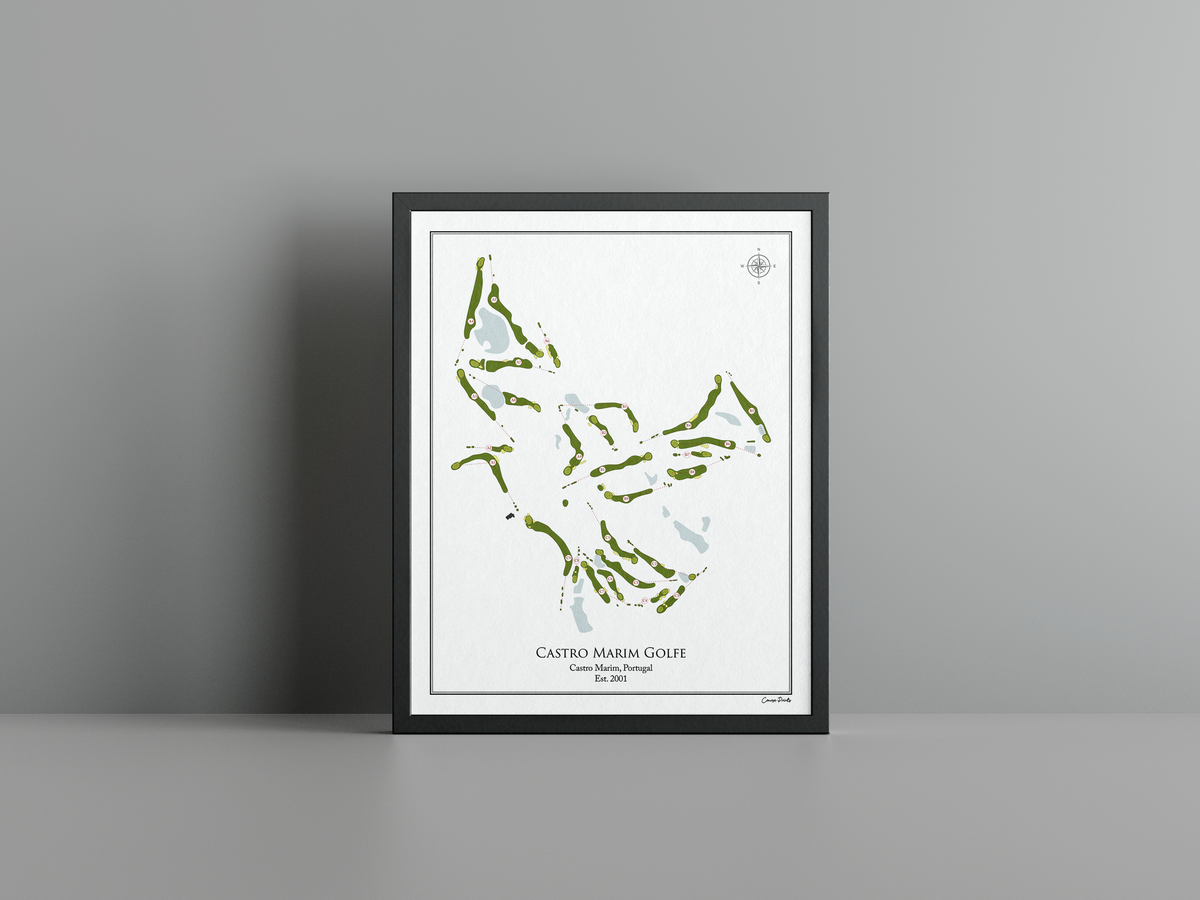 Castro Marim Golfe golf course print, white frame