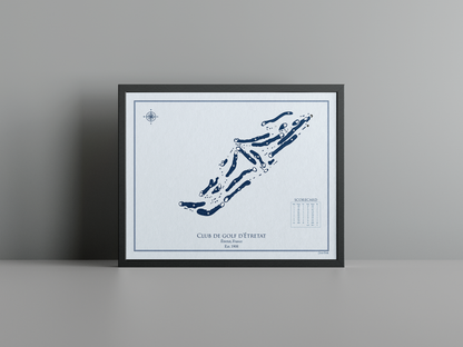Club de golf d'Étretat golf course print, blue frame