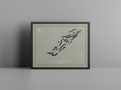 Club de golf d'Étretat golf course print, brown frame