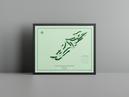 Club de golf d'Étretat golf course print, green frame