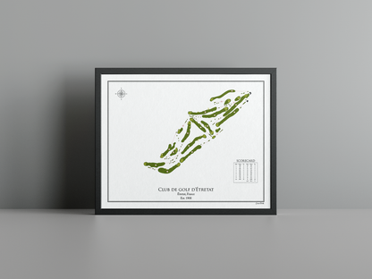 Club de golf d'Étretat golf course print, white frame