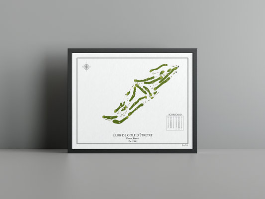 Club de golf d'Étretat golf course print, white frame