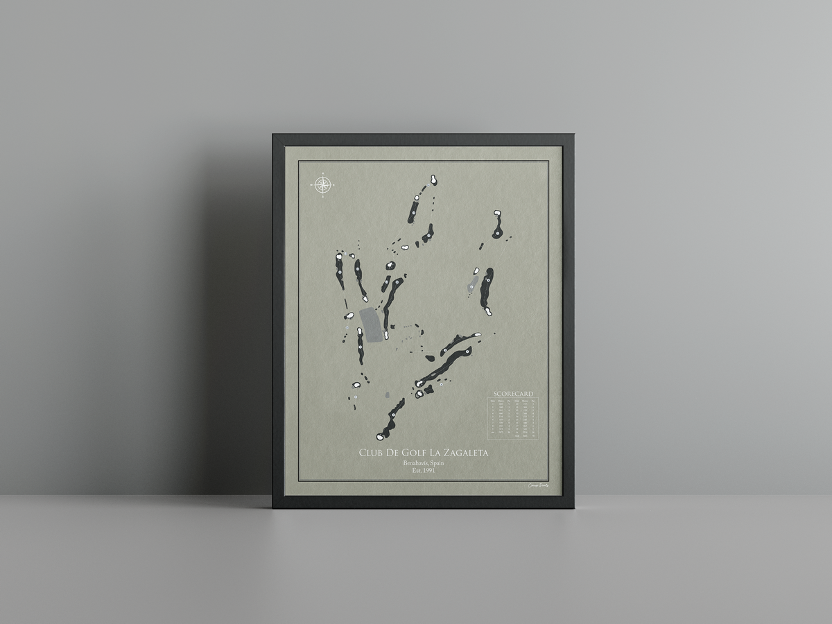 Club de Golf La Zagaleta - New Course golf course print, brown frame
