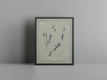 Club de Golf La Zagaleta - New Course golf course print, brown frame
