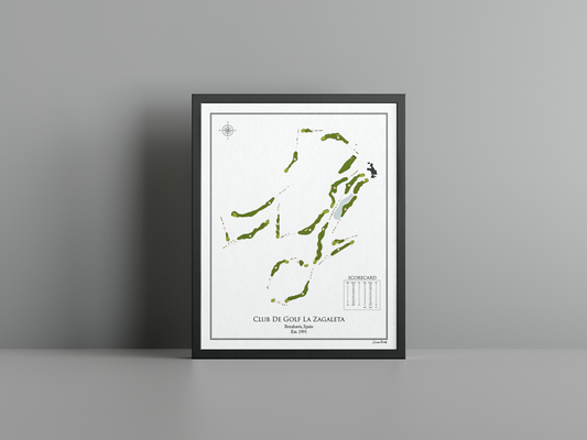 Club de Golf La Zagaleta - Old Course golf course print, white frame