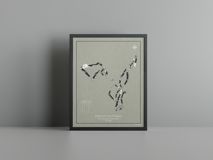 De Dommel golf course print, brown frame