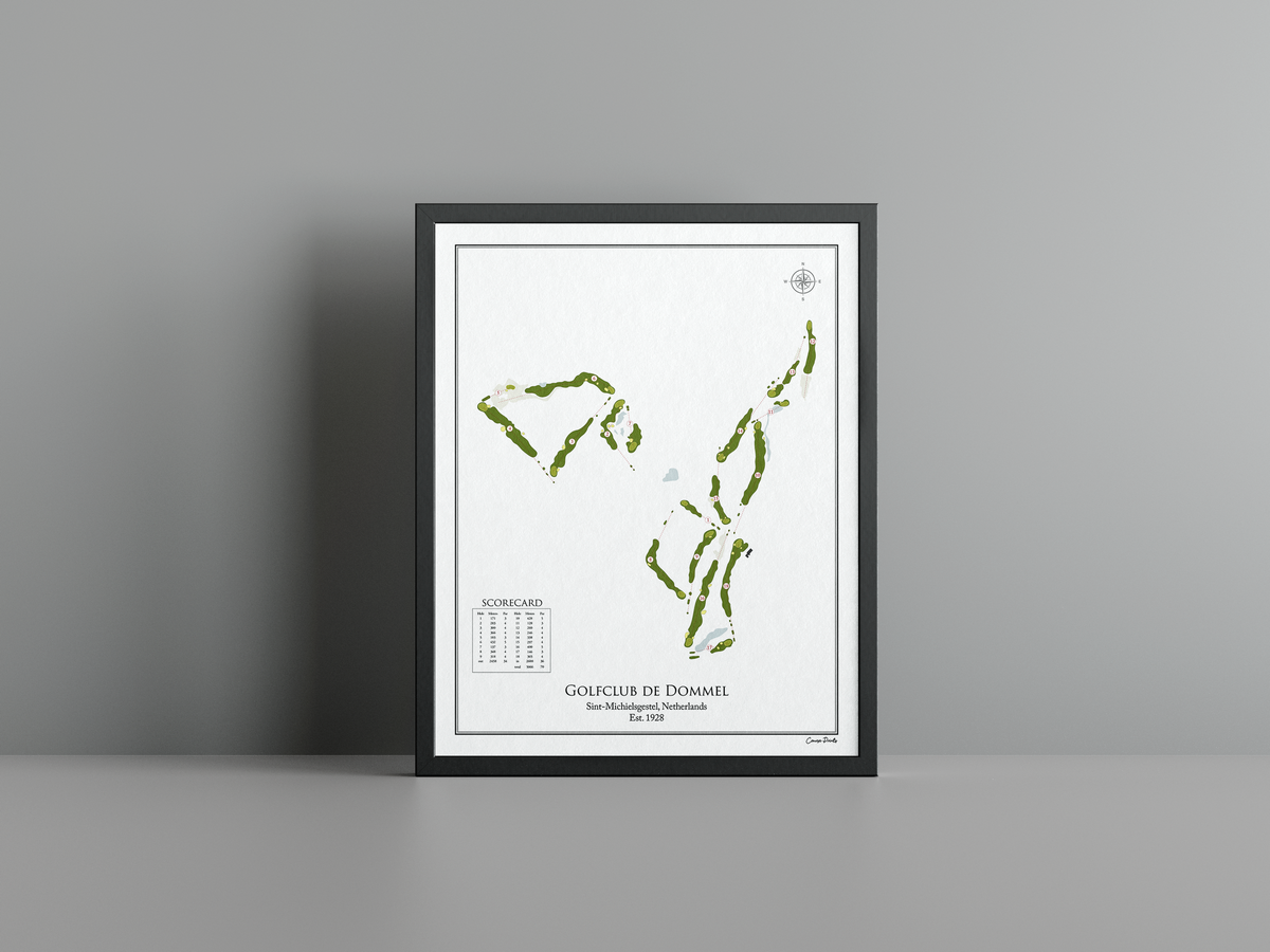 De Dommel golf course print, white frame