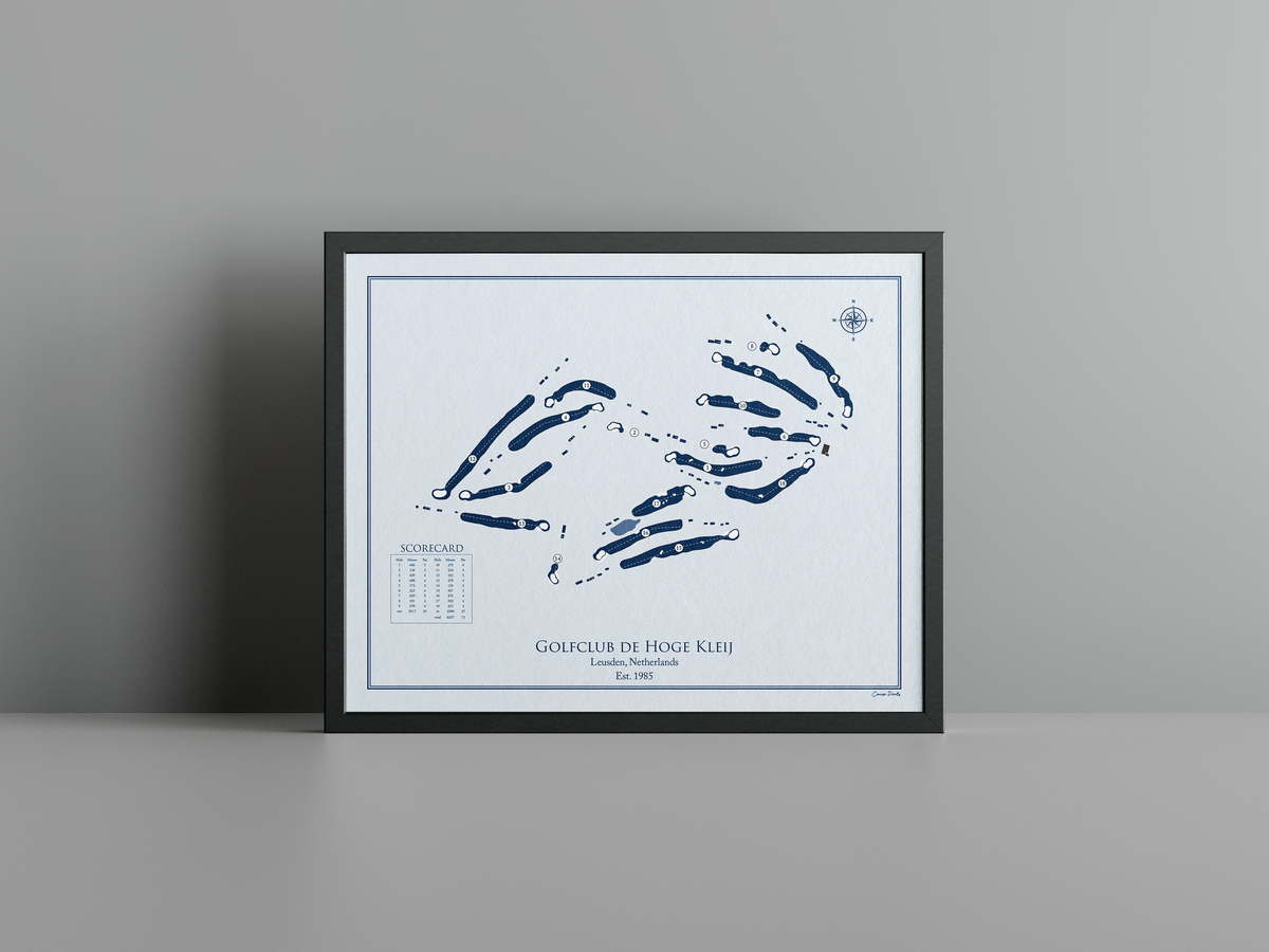De Hoge Kleij golf course print, blue frame
