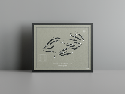 De Hoge Kleij golf course print, brown frame