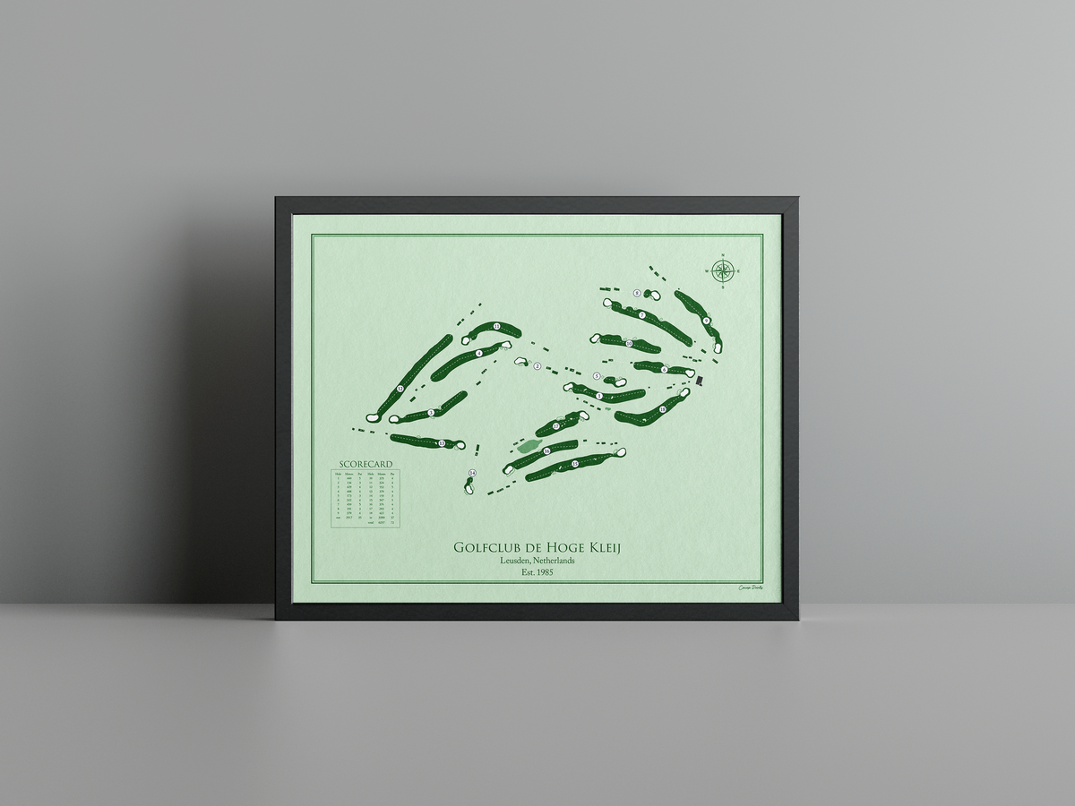 De Hoge Kleij golf course print, green frame