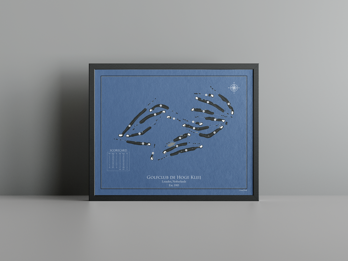De Hoge Kleij golf course print, navy frame