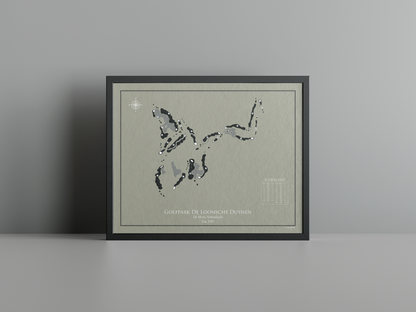 De Loonsche Duynen Golf Club golf course print, brown frame
