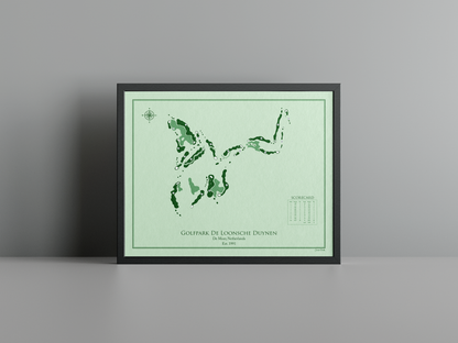 De Loonsche Duynen Golf Club golf course print, green frame