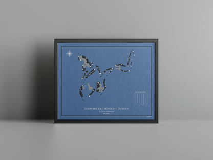 De Loonsche Duynen Golf Club golf course print, navy frame