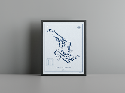 De Texelse golf course print, blue frame