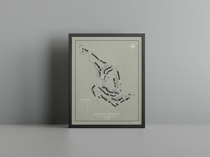 De Texelse golf course print, brown frame