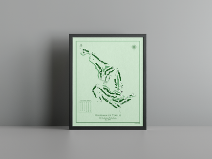 De Texelse golf course print, green frame